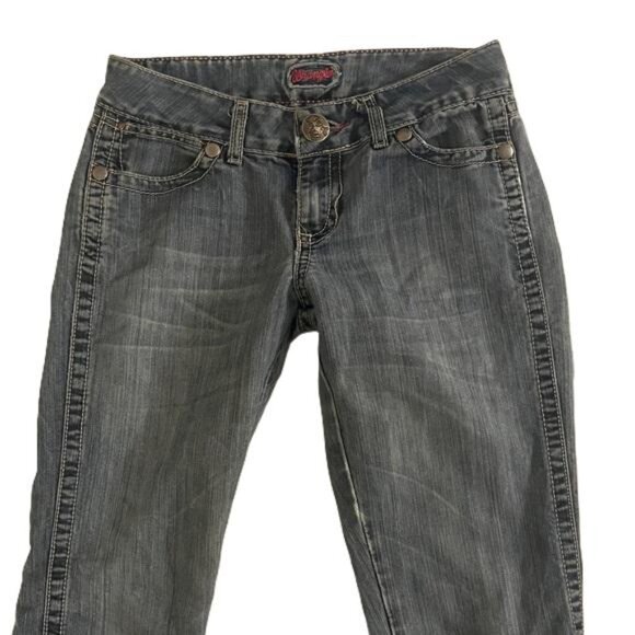 Wrangler Premium Patch Jeans Bootcut Blue Denim Rodeo Cowgirl Womens 29x32 - Picture 3 of 7